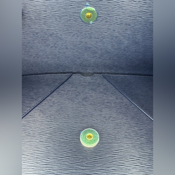 Senreve Navy Leather Laptop Pouch Portfolio Clutch Made in Italy - Picture 13 of 13